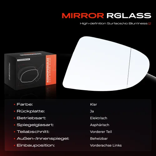 Spiegelglas, Außenspiegel Vorderachse links Frankberg 5481FB0052850 Bild Spiegelglas, Außenspiegel Vorderachse links Frankberg 5481FB0052850
