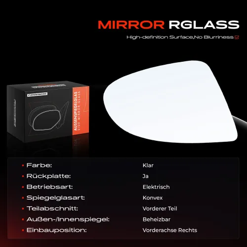 Spiegelglas, Außenspiegel Vorderachse rechts Frankberg 5481FB0052851 Bild Spiegelglas, Außenspiegel Vorderachse rechts Frankberg 5481FB0052851