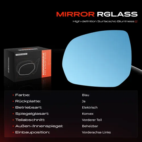 Spiegelglas, Außenspiegel Vorderachse links Frankberg 5481FB0052853 Bild Spiegelglas, Außenspiegel Vorderachse links Frankberg 5481FB0052853