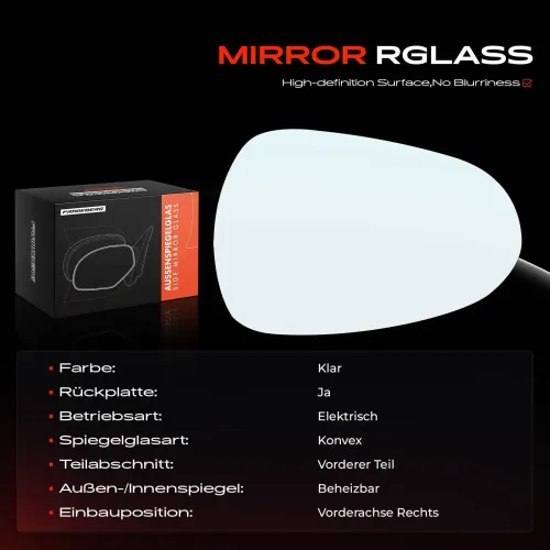 Spiegelglas, Außenspiegel Vorderachse rechts Frankberg 5481FB0052856 Bild Spiegelglas, Außenspiegel Vorderachse rechts Frankberg 5481FB0052856