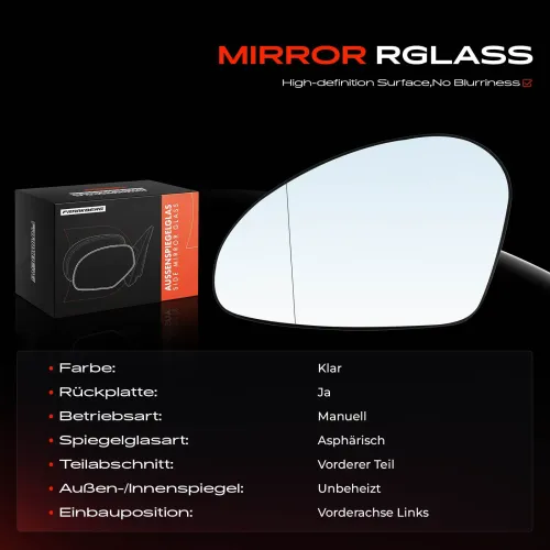 Spiegelglas, Außenspiegel Vorderachse links Frankberg 5481FB0052861 Bild Spiegelglas, Außenspiegel Vorderachse links Frankberg 5481FB0052861