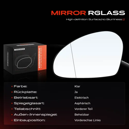 Spiegelglas, Außenspiegel Vorderachse links Frankberg 5481FB0052862 Bild Spiegelglas, Außenspiegel Vorderachse links Frankberg 5481FB0052862