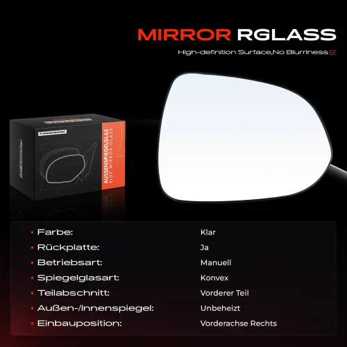 Spiegelglas, Außenspiegel Vorderachse rechts Frankberg 5481FB0052864 Bild Spiegelglas, Außenspiegel Vorderachse rechts Frankberg 5481FB0052864