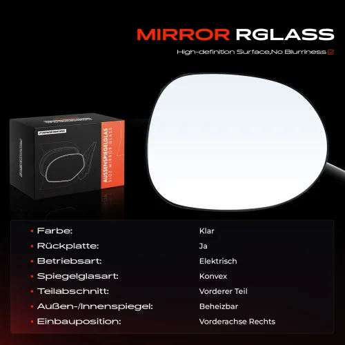 Spiegelglas, Außenspiegel Vorderachse rechts Frankberg 5481FB0052874 Bild Spiegelglas, Außenspiegel Vorderachse rechts Frankberg 5481FB0052874