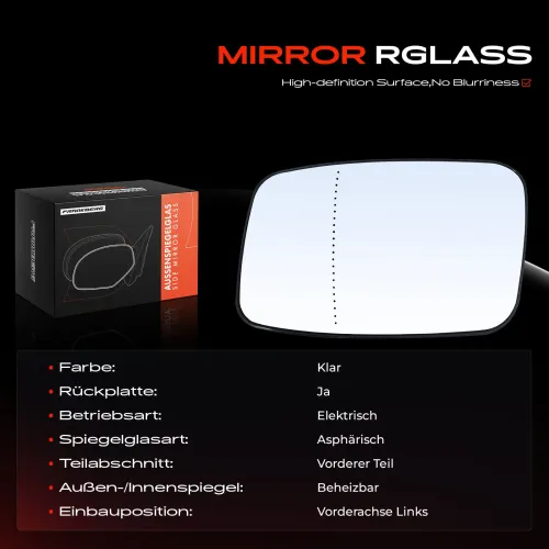 Spiegelglas, Außenspiegel Vorderachse links Frankberg 5481FB0052875 Bild Spiegelglas, Außenspiegel Vorderachse links Frankberg 5481FB0052875