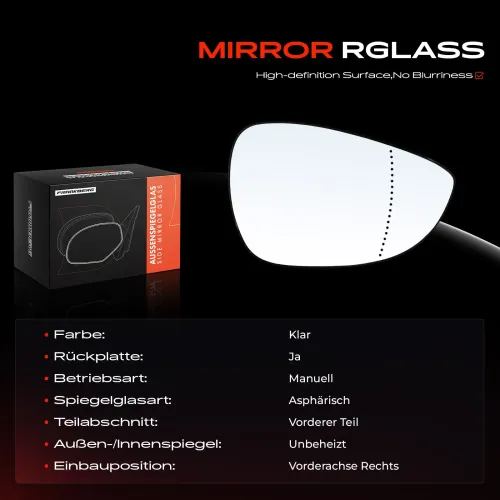 Spiegelglas, Außenspiegel Vorderachse rechts Frankberg 5481FB0052877 Bild Spiegelglas, Außenspiegel Vorderachse rechts Frankberg 5481FB0052877