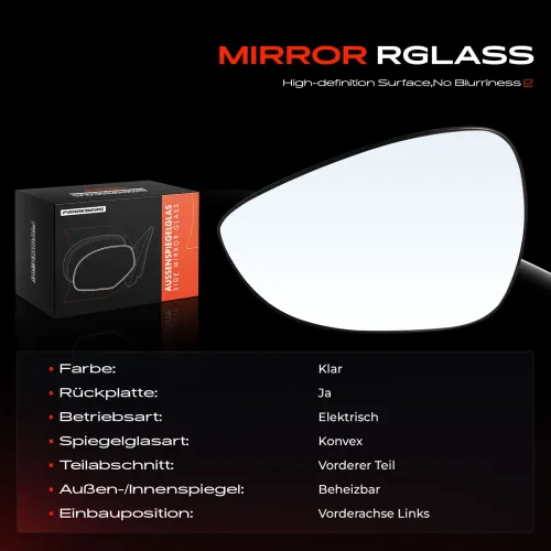 Spiegelglas, Außenspiegel Vorderachse links Frankberg 5481FB0052881 Bild Spiegelglas, Außenspiegel Vorderachse links Frankberg 5481FB0052881