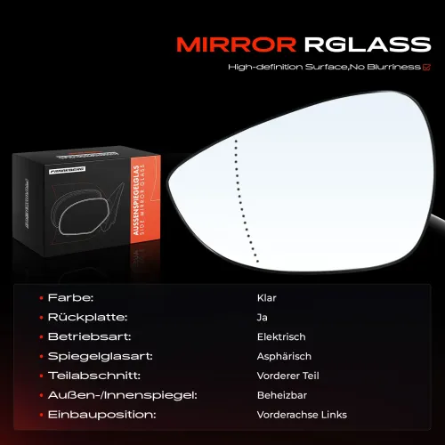 Spiegelglas, Außenspiegel Vorderachse links Frankberg 5481FB0052882 Bild Spiegelglas, Außenspiegel Vorderachse links Frankberg 5481FB0052882