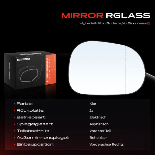 Spiegelglas, Außenspiegel Vorderachse rechts Frankberg 5481FB0052884 Bild Spiegelglas, Außenspiegel Vorderachse rechts Frankberg 5481FB0052884