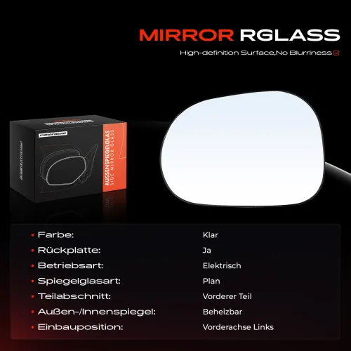Spiegelglas, Außenspiegel Vorderachse links Frankberg 5481FB0052885 Bild Spiegelglas, Außenspiegel Vorderachse links Frankberg 5481FB0052885