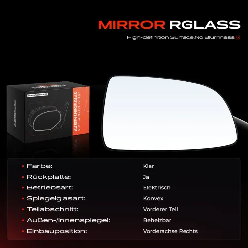 Spiegelglas, Außenspiegel Vorderachse rechts Frankberg 5481FB0052887 Bild Spiegelglas, Außenspiegel Vorderachse rechts Frankberg 5481FB0052887
