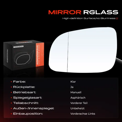 Spiegelglas, Außenspiegel Vorderachse links Frankberg 5481FB0052888 Bild Spiegelglas, Außenspiegel Vorderachse links Frankberg 5481FB0052888