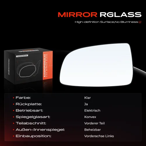 Spiegelglas, Außenspiegel Vorderachse links Frankberg 5481FB0052890 Bild Spiegelglas, Außenspiegel Vorderachse links Frankberg 5481FB0052890