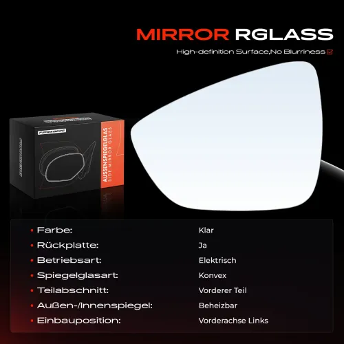 Spiegelglas, Außenspiegel Vorderachse links Frankberg 5481FB0052894 Bild Spiegelglas, Außenspiegel Vorderachse links Frankberg 5481FB0052894