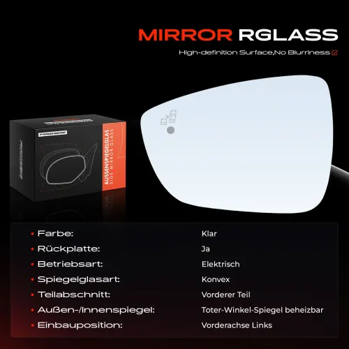 Spiegelglas, Außenspiegel Vorderachse links Frankberg 5481FB0052895 Bild Spiegelglas, Außenspiegel Vorderachse links Frankberg 5481FB0052895