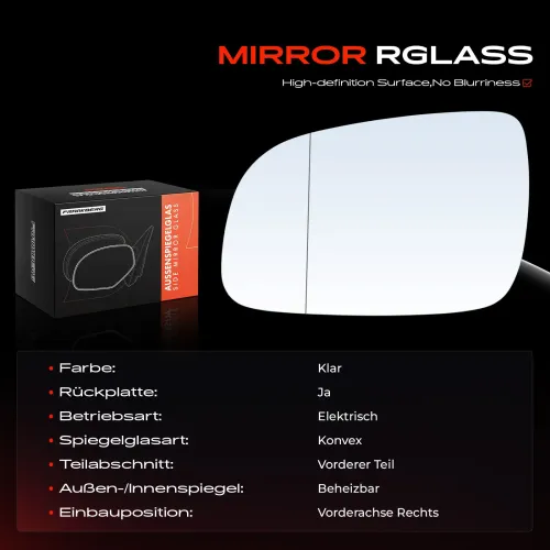 Spiegelglas, Außenspiegel Vorderachse rechts Frankberg 5481FB0052896 Bild Spiegelglas, Außenspiegel Vorderachse rechts Frankberg 5481FB0052896