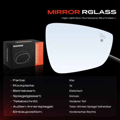 Spiegelglas, Außenspiegel Vorderachse rechts Frankberg 5481FB0052897 Bild Spiegelglas, Außenspiegel Vorderachse rechts Frankberg 5481FB0052897