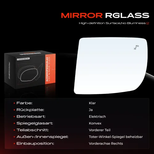 Spiegelglas, Außenspiegel Vorderachse rechts Frankberg 5481FB0052903 Bild Spiegelglas, Außenspiegel Vorderachse rechts Frankberg 5481FB0052903