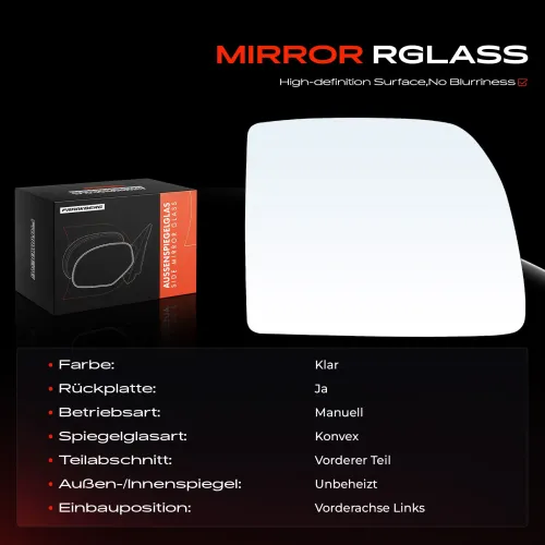 Spiegelglas, Außenspiegel Vorderachse links Frankberg 5481FB0052904 Bild Spiegelglas, Außenspiegel Vorderachse links Frankberg 5481FB0052904