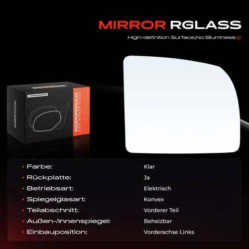 Spiegelglas, Außenspiegel Vorderachse links Frankberg 5481FB0052905 Bild Spiegelglas, Außenspiegel Vorderachse links Frankberg 5481FB0052905