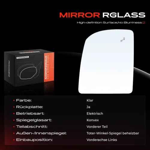 Spiegelglas, Außenspiegel Vorderachse links Frankberg 5481FB0052906 Bild Spiegelglas, Außenspiegel Vorderachse links Frankberg 5481FB0052906