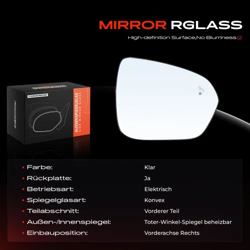 Spiegelglas, Außenspiegel Vorderachse rechts Frankberg 5481FB0052909 Bild Spiegelglas, Außenspiegel Vorderachse rechts Frankberg 5481FB0052909
