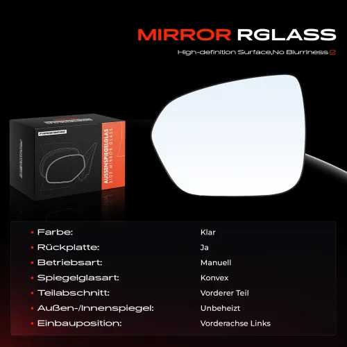 Spiegelglas, Außenspiegel Vorderachse links Frankberg 5481FB0052910 Bild Spiegelglas, Außenspiegel Vorderachse links Frankberg 5481FB0052910