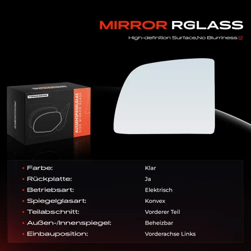 Spiegelglas, Außenspiegel Vorderachse links Frankberg 5481FB0052911 Bild Spiegelglas, Außenspiegel Vorderachse links Frankberg 5481FB0052911
