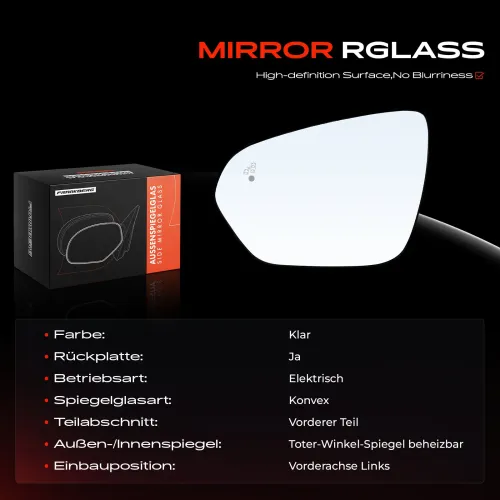 Spiegelglas, Außenspiegel Vorderachse links Frankberg 5481FB0052912 Bild Spiegelglas, Außenspiegel Vorderachse links Frankberg 5481FB0052912