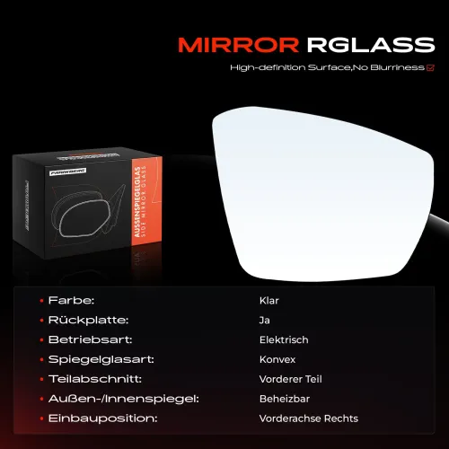 Spiegelglas, Außenspiegel Vorderachse rechts Frankberg 5481FB0052913 Bild Spiegelglas, Außenspiegel Vorderachse rechts Frankberg 5481FB0052913