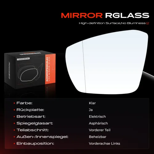 Spiegelglas, Außenspiegel Vorderachse links Frankberg 5481FB0052916 Bild Spiegelglas, Außenspiegel Vorderachse links Frankberg 5481FB0052916