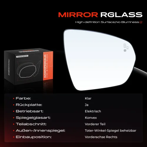 Spiegelglas, Außenspiegel Vorderachse rechts Frankberg 5481FB0052919 Bild Spiegelglas, Außenspiegel Vorderachse rechts Frankberg 5481FB0052919