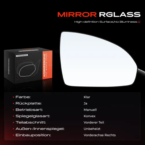 Spiegelglas, Außenspiegel Vorderachse rechts Frankberg 5481FB0052921 Bild Spiegelglas, Außenspiegel Vorderachse rechts Frankberg 5481FB0052921