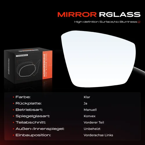 Spiegelglas, Außenspiegel Vorderachse links Frankberg 5481FB0052922 Bild Spiegelglas, Außenspiegel Vorderachse links Frankberg 5481FB0052922