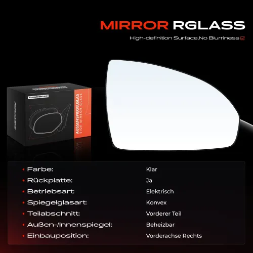 Spiegelglas, Außenspiegel Vorderachse rechts Frankberg 5481FB0052923 Bild Spiegelglas, Außenspiegel Vorderachse rechts Frankberg 5481FB0052923