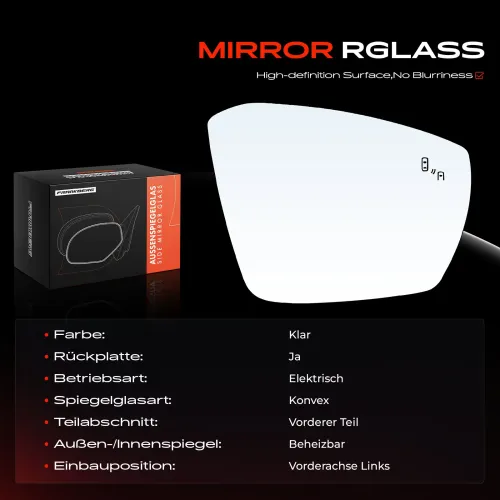 Spiegelglas, Außenspiegel Vorderachse links Frankberg 5481FB0052924 Bild Spiegelglas, Außenspiegel Vorderachse links Frankberg 5481FB0052924