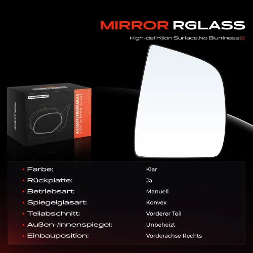 Spiegelglas, Außenspiegel Vorderachse rechts Frankberg 5481FB0052930 Bild Spiegelglas, Außenspiegel Vorderachse rechts Frankberg 5481FB0052930