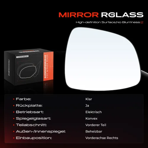 Spiegelglas, Außenspiegel Vorderachse rechts Frankberg 5481FB0052933 Bild Spiegelglas, Außenspiegel Vorderachse rechts Frankberg 5481FB0052933