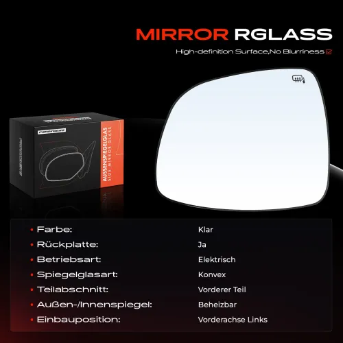 Spiegelglas, Außenspiegel Vorderachse links Frankberg 5481FB0052937 Bild Spiegelglas, Außenspiegel Vorderachse links Frankberg 5481FB0052937