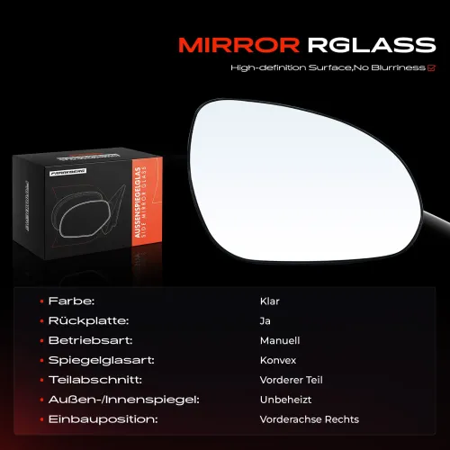 Spiegelglas, Außenspiegel Vorderachse rechts Frankberg 5481FB0052940 Bild Spiegelglas, Außenspiegel Vorderachse rechts Frankberg 5481FB0052940