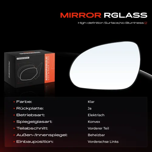 Spiegelglas, Außenspiegel Vorderachse links Frankberg 5481FB0052942 Bild Spiegelglas, Außenspiegel Vorderachse links Frankberg 5481FB0052942