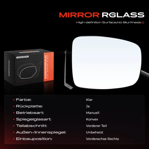 Spiegelglas, Außenspiegel Vorderachse rechts Frankberg 5481FB0052945 Bild Spiegelglas, Außenspiegel Vorderachse rechts Frankberg 5481FB0052945