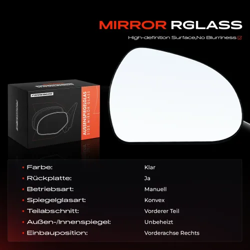 Spiegelglas, Außenspiegel Vorderachse rechts Frankberg 5481FB0052948 Bild Spiegelglas, Außenspiegel Vorderachse rechts Frankberg 5481FB0052948