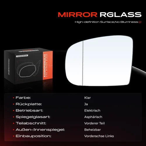 Spiegelglas, Außenspiegel Vorderachse links Frankberg 5481FB0052949 Bild Spiegelglas, Außenspiegel Vorderachse links Frankberg 5481FB0052949