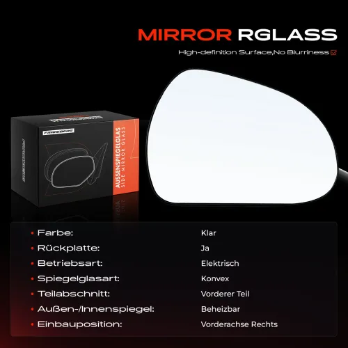 Spiegelglas, Außenspiegel Vorderachse rechts Frankberg 5481FB0052950 Bild Spiegelglas, Außenspiegel Vorderachse rechts Frankberg 5481FB0052950