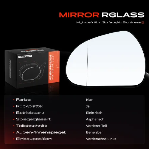 Spiegelglas, Außenspiegel Vorderachse links Frankberg 5481FB0052952 Bild Spiegelglas, Außenspiegel Vorderachse links Frankberg 5481FB0052952