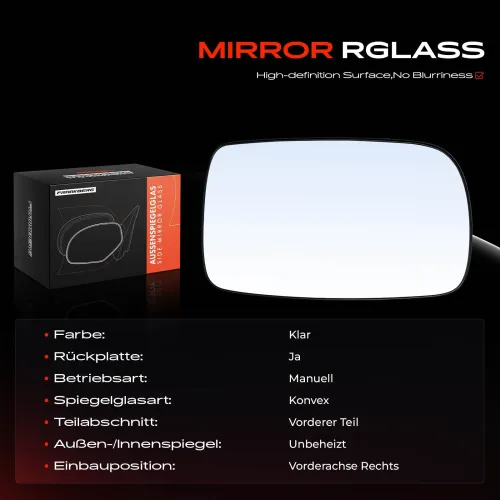 Spiegelglas, Außenspiegel Vorderachse rechts Frankberg 5481FB0052954 Bild Spiegelglas, Außenspiegel Vorderachse rechts Frankberg 5481FB0052954