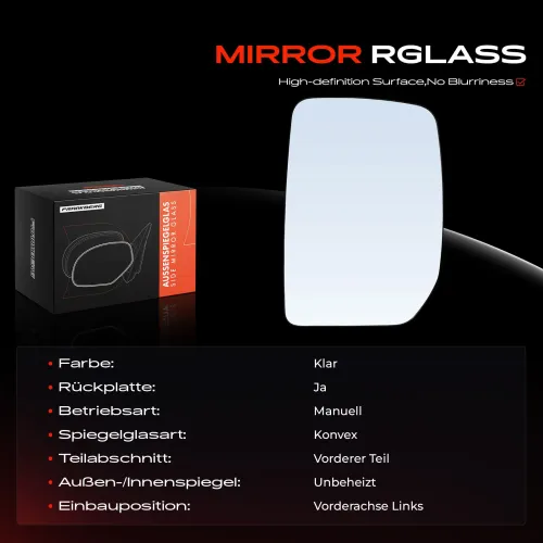 Spiegelglas, Außenspiegel Vorderachse links Frankberg 5481FB0052957 Bild Spiegelglas, Außenspiegel Vorderachse links Frankberg 5481FB0052957