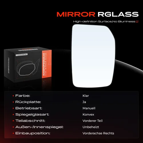 Spiegelglas, Außenspiegel Vorderachse rechts Frankberg 5481FB0052958 Bild Spiegelglas, Außenspiegel Vorderachse rechts Frankberg 5481FB0052958
