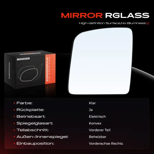 Spiegelglas, Außenspiegel Vorderachse rechts Frankberg 5481FB0052962 Bild Spiegelglas, Außenspiegel Vorderachse rechts Frankberg 5481FB0052962